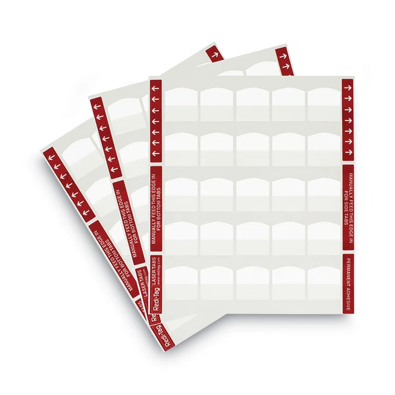 Redi-Tag Corporation Redi-Tag® Printable Laser Index Tabs Plastic File Tab Labels