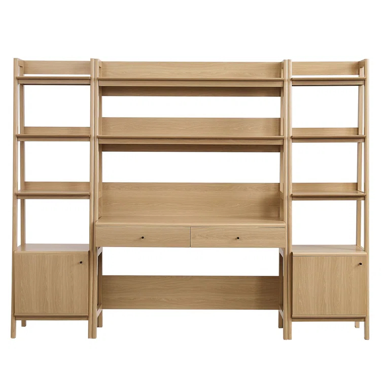 Modway Modway Bixby 3-Piece Wood Office Desk and Bookshelf