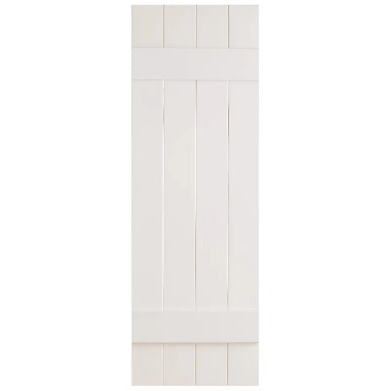 Alpha Shutters Four Board and Batten Closed Vinyl Shutters Pair (Set of 2)