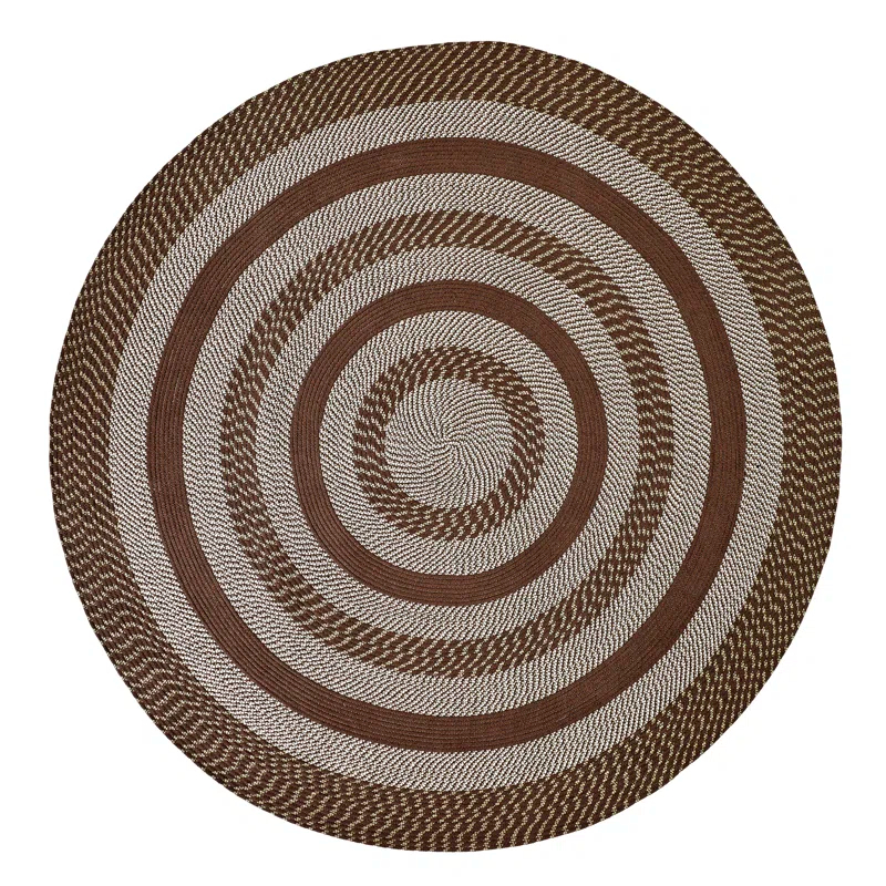 August Grove® Brod Brown Indoor/Outdoor Area Rug- Round Rug
