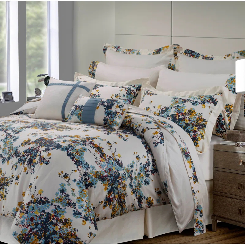Tribeca Living Modern & Contemporary Cotton Floral Comforter Set