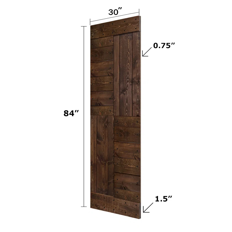Mr. Wood Patented Product S Style Sliding Barn Door Without Installation Hardware Kit (Door Slab Only) - Assembly Required