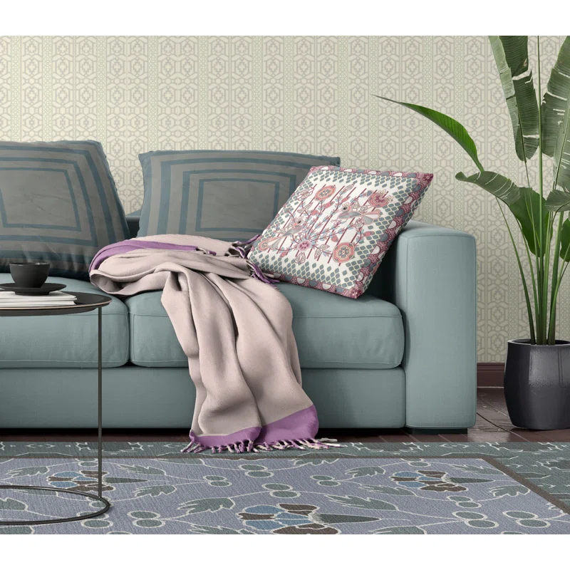 Floral Indoor/Outdoor Reversible Throw Pillow
