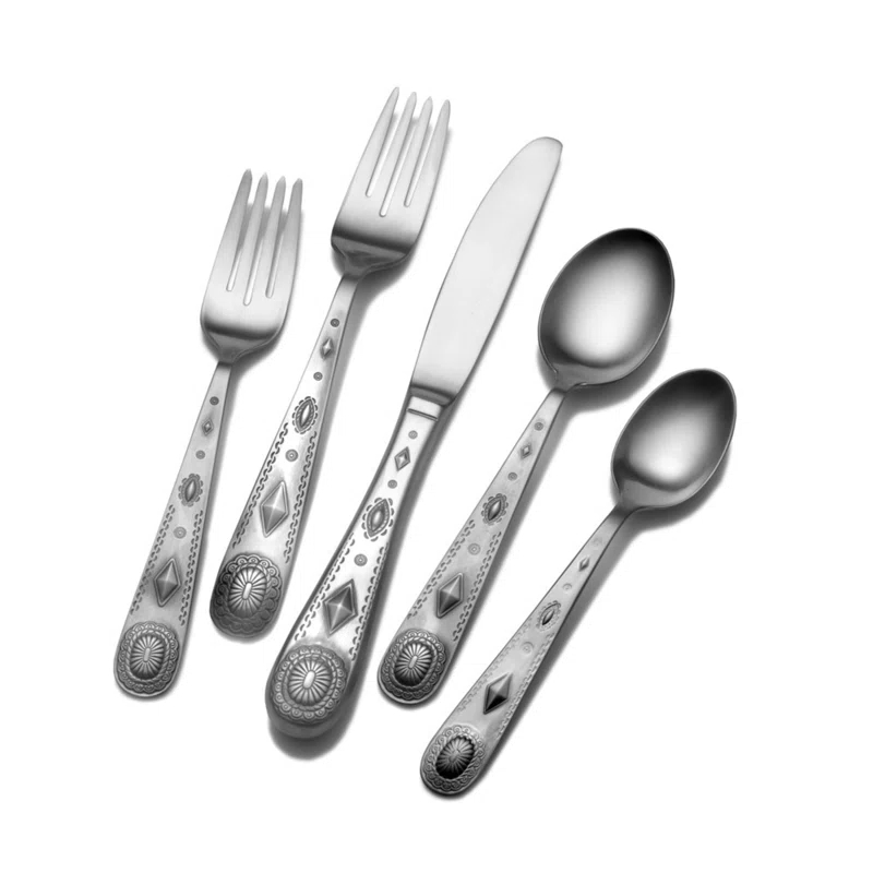 Wallace Taos 45-Piece 18/10 Stainless Steel Flatware Set, Service for 8