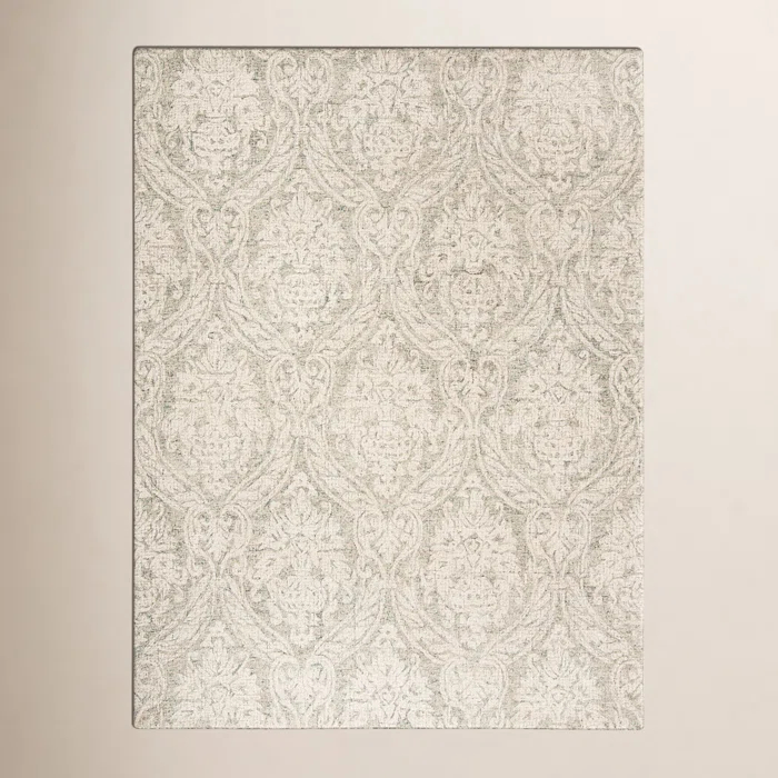 Rosemarie Abstract Handmade Tufted Wool Gray/Ivory Area Rug