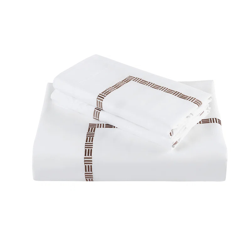 Hotel Grand TENCEL Lyocell And Cotton Blend Embroi Sateen Duvet Cover Set