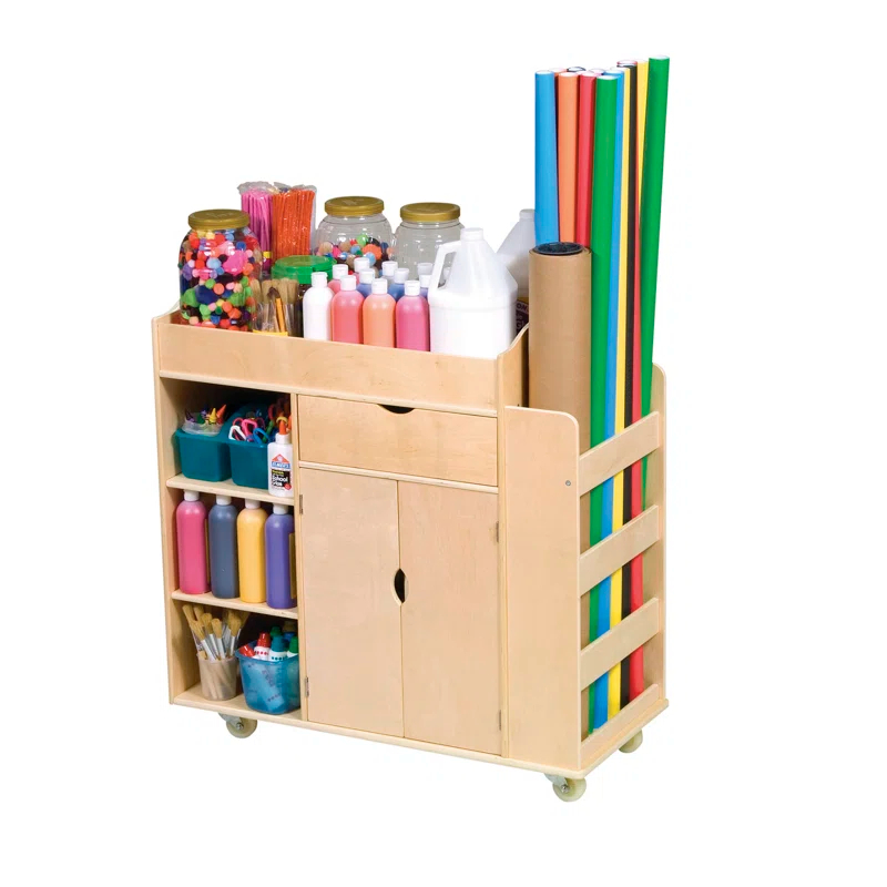 Guidecraft Art Equipment Teaching Cart with Casters