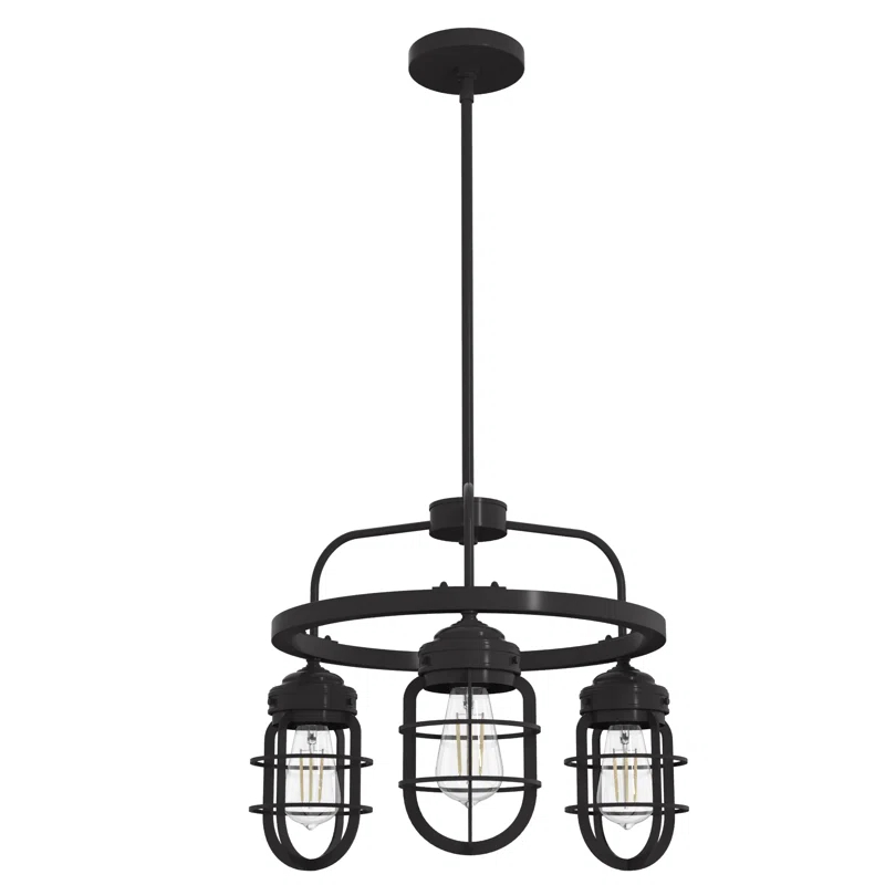 Starklake 3 Light Chandelier Statement Wagon Wheel Chandelier