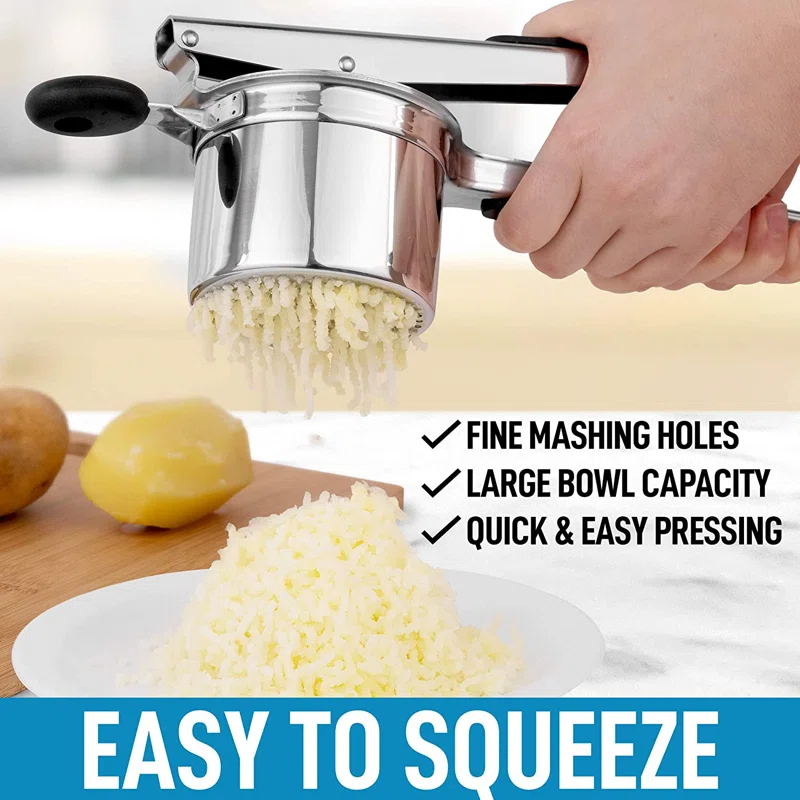 Zulay Kitchen Zulay Kitchen Large 13.5oz Potato Ricer Stainless Steel Heavy Duty Masher with Non-Slip Handle