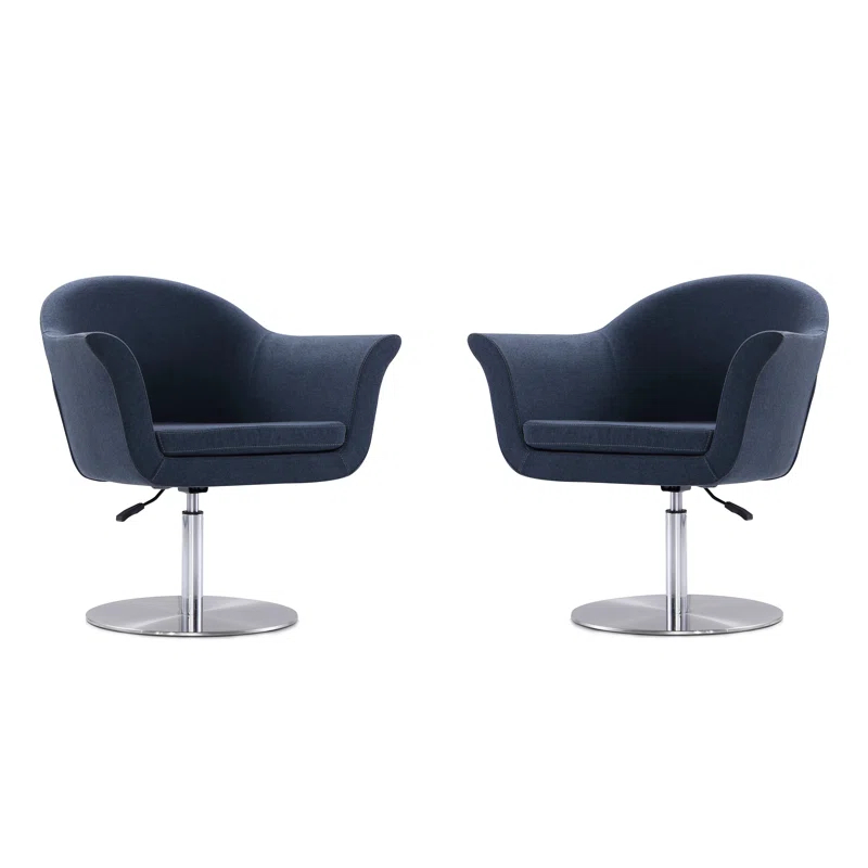 Orren Ellis Hillian Upholstered Swivel Armchair (Set of 2)