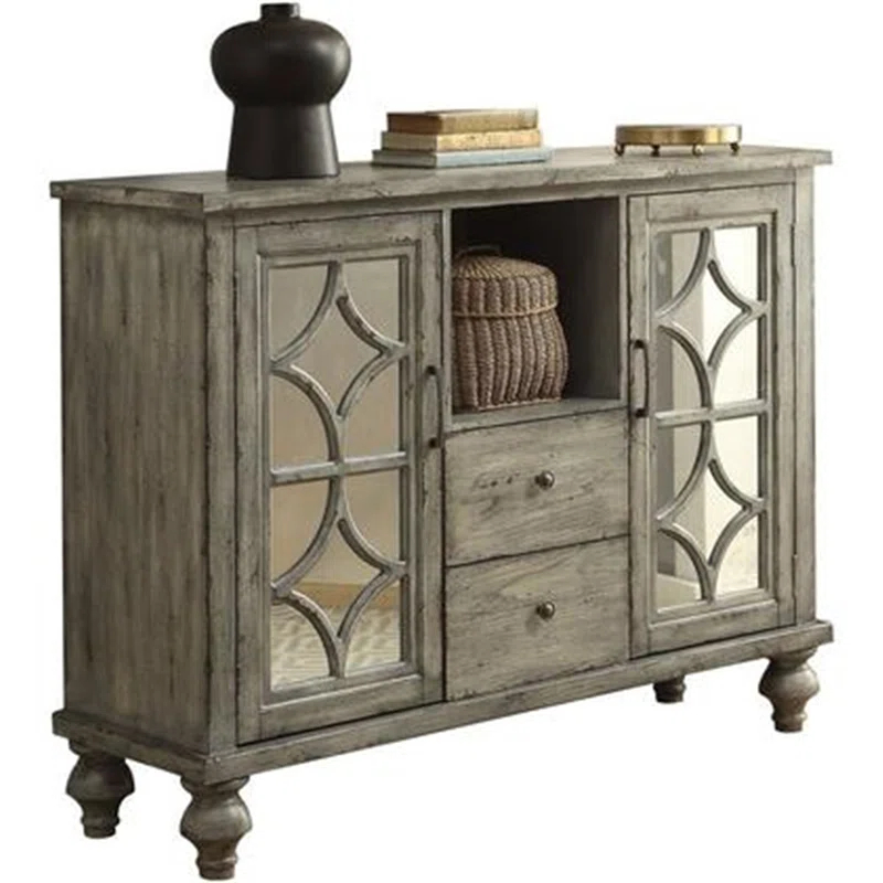 NTYUNRR Velika 48'' Solid Wood Console Table with 2 Drawers