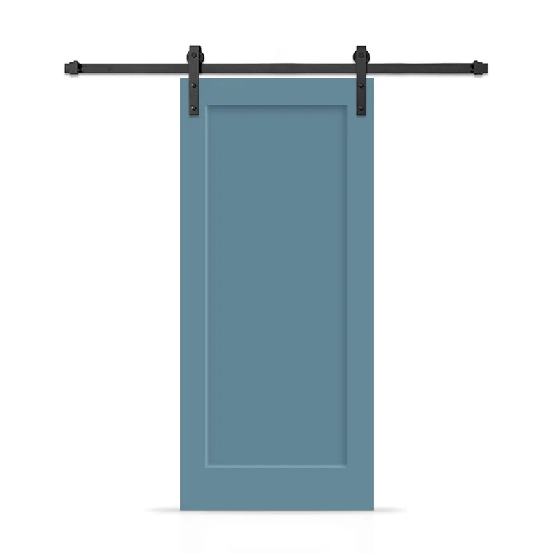 Calhome 1 Panel Shaker Composite Modern Interior Sliding Barn Door with Hardware Kit