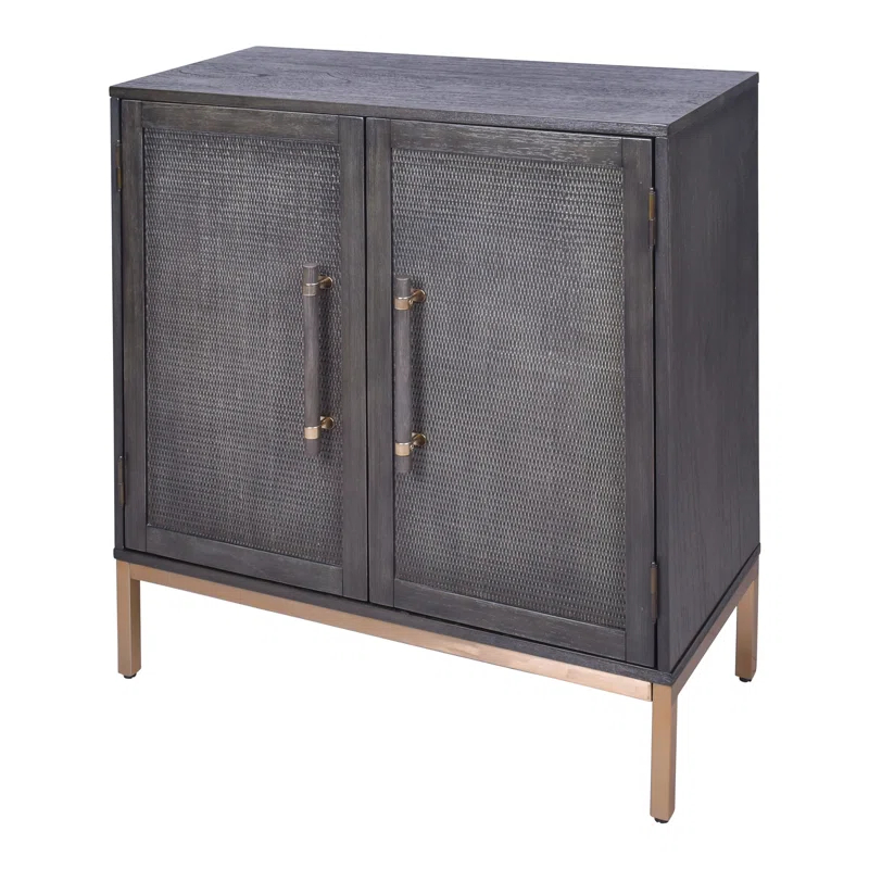 Hopper Studio Hopper Studio Sophia Solid Wood 34'' 2-Door Cabinet, Adjustable Shelf, Practical Shelving