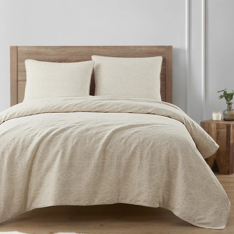 Tempe Matelasse Matelassé Aztec Jacquard Modern Rustic 3 Piece Comforter Set