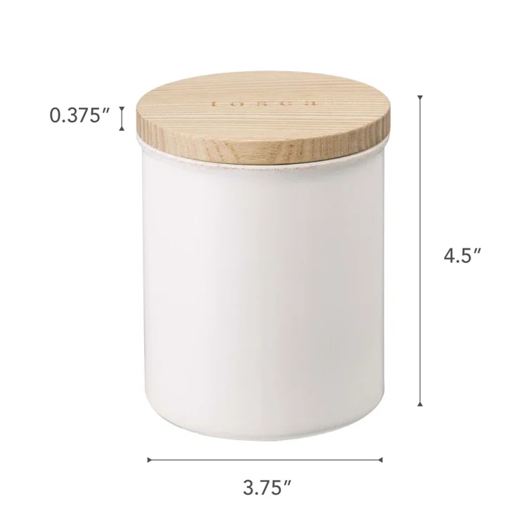 Tosca Yamazaki Home Ceramic Canister, Dry Food Kitchen Storage Container, Plain, 15.25 oz. Airtight