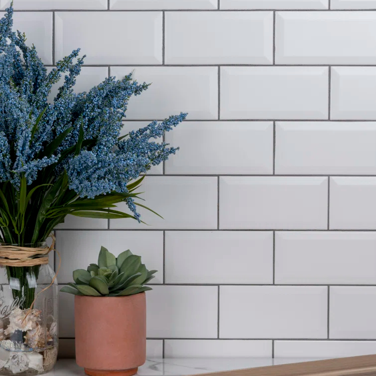 Merola Tile Crown Heights 3" x 6"Beveled Ceramic Subway Wall Tile