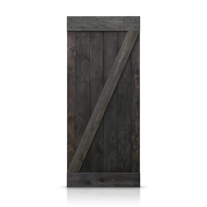 Calhome 84'' Solid Wood Paneled Painted Barn Door