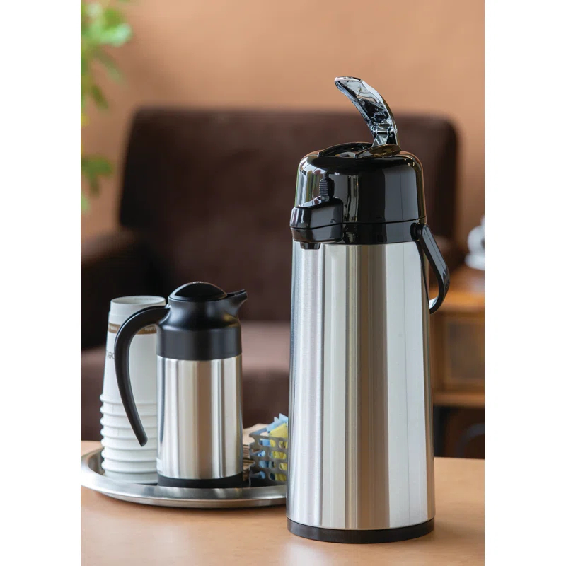 Service Ideas Glass Vacuum Insulated Airpot with Lever Lid