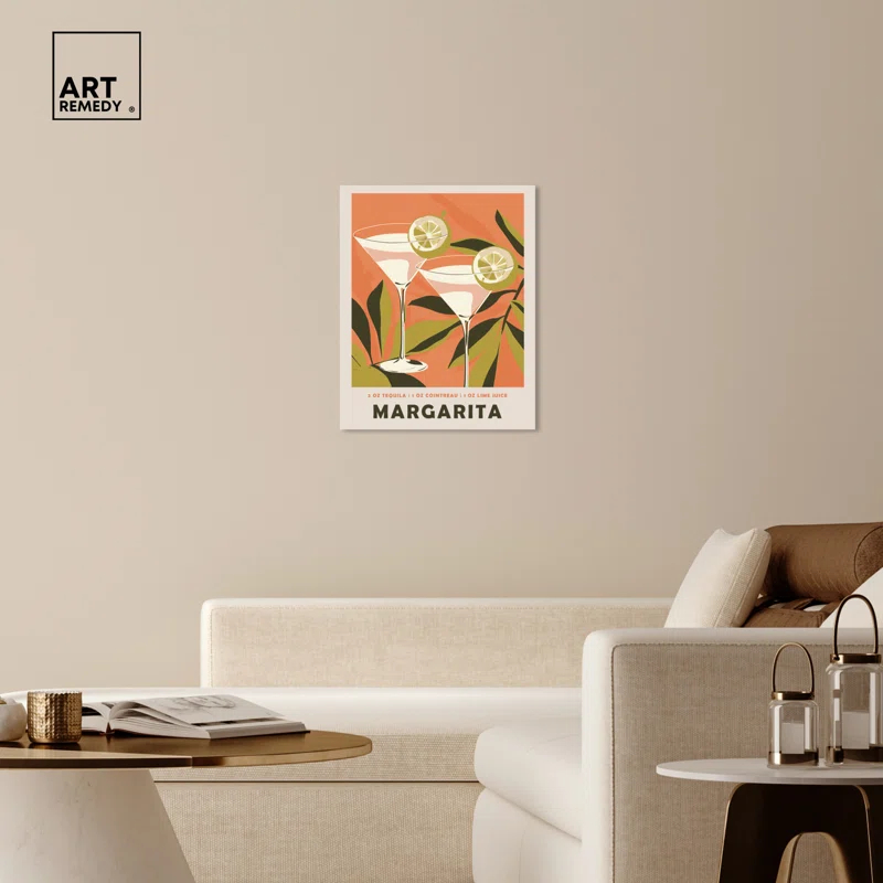 Art Remedy Margarita Poster Retro Summer Drinks Wall Art by Art Remedy