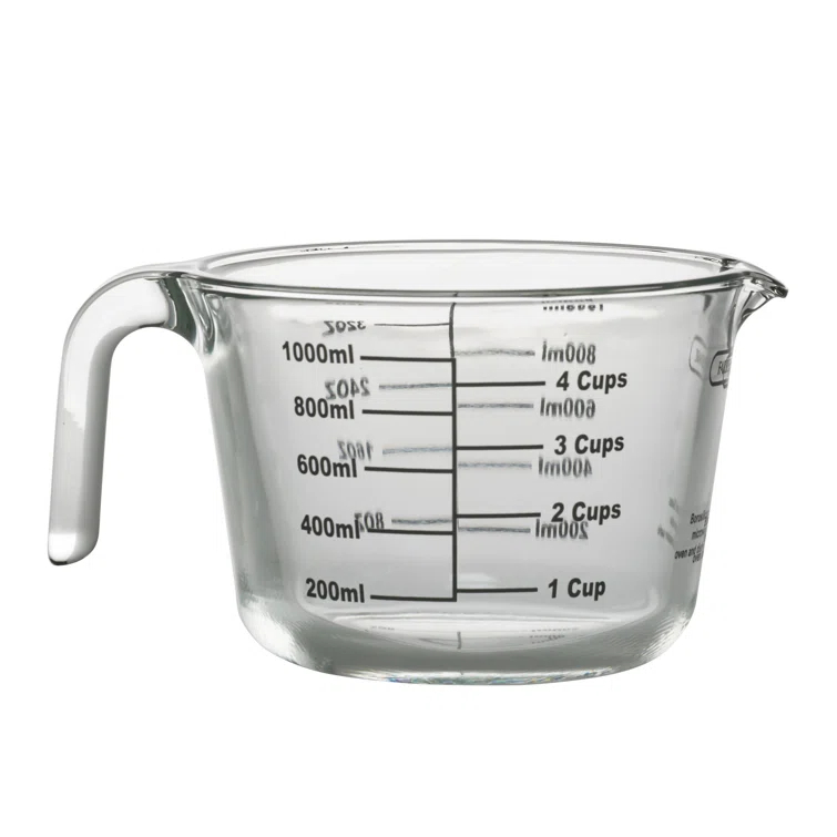 Farberware Farberware 4-Cup Borosilicate Glass Wet and Dry Measuring Cup with Oversized Measurements, Clear