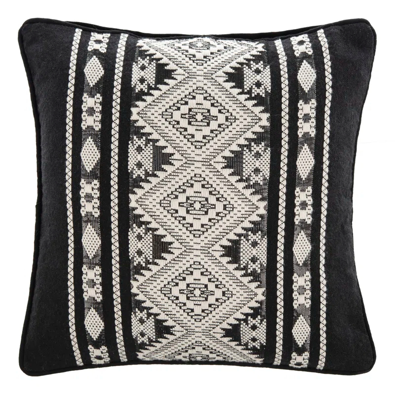 Embroidered Cotton Blend Throw Pillow
