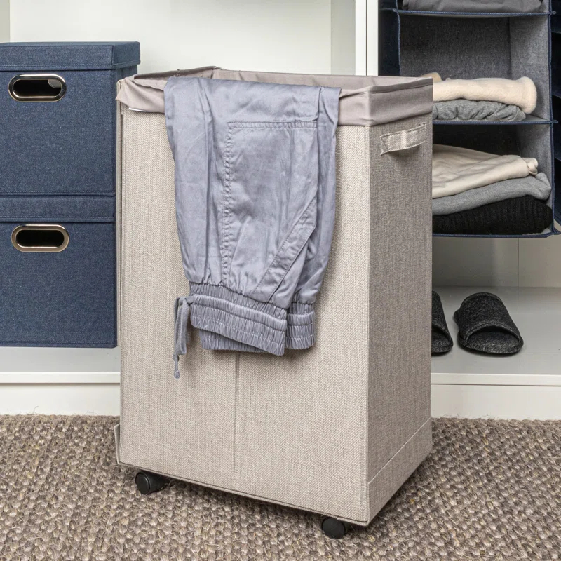 Household Essentials Rolling Laundry Hamper with Handles