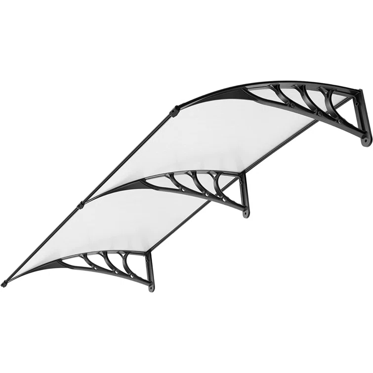 VIVOHOME VIVOHOME Plastic Clear/Black Cover Retractable Door/Window Awning