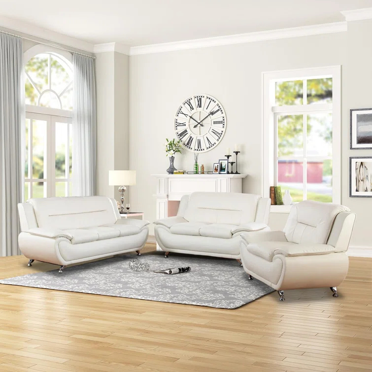 Wrought Studio™ Ceitidh 3 - Piece Faux Leather Living Room Set