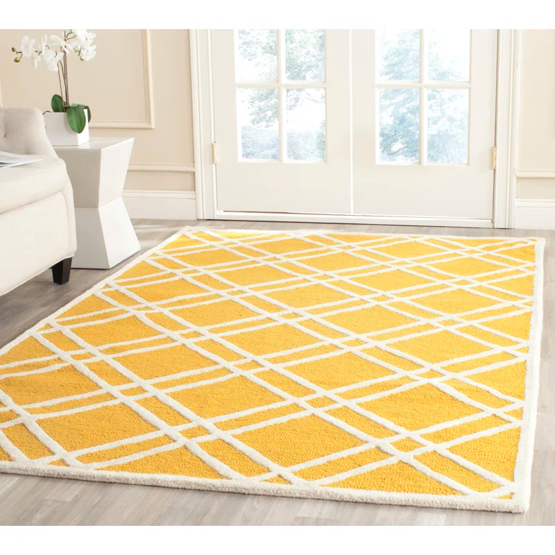 George Oliver Deedgra Hand Tufted Wool Geometric Rug