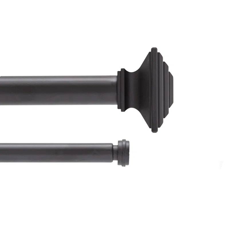 Kenney Mission Black Adjustable 1" Double Curtain Rod