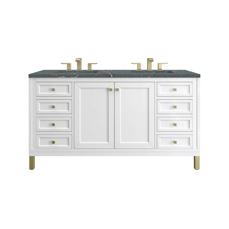 James Martin Vanities Chicago 60'' Double Bathroom Vanity with Top