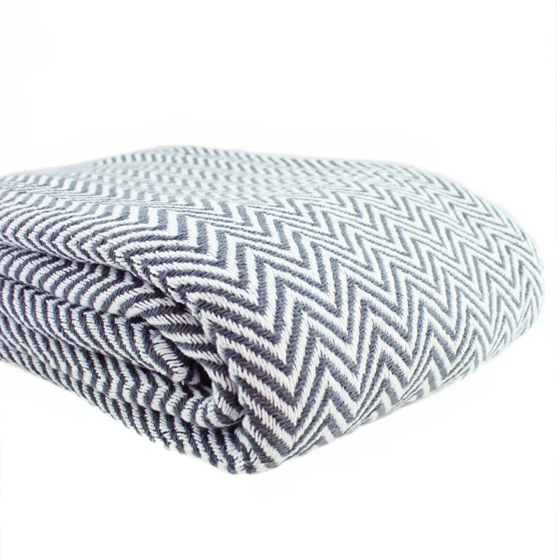 Melange Home Herringbone Hand Woven Throw Blanket