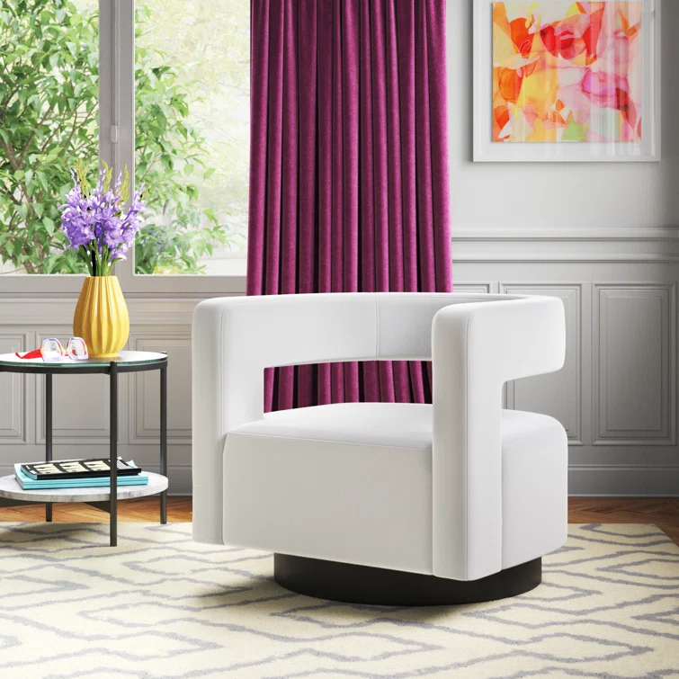 Modway Modway Spin Cutaway Performance Velvet Swivel Armchair