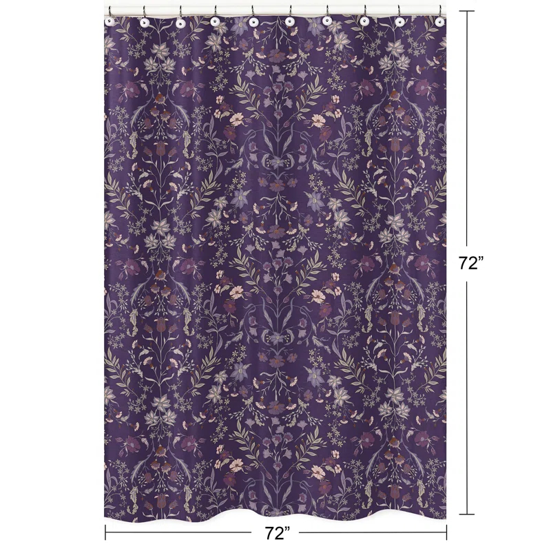Sweet Jojo Designs Boho Floral Wildflower Plum Purple Single Shower Curtain by Sweet Jojo Designs
