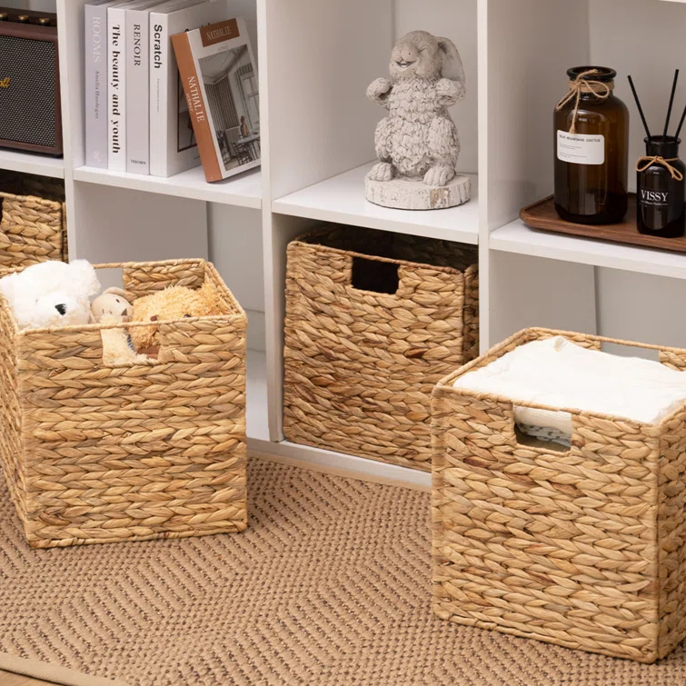Breakwater Bay 2 Piece Wicker Storage Cube Basket Set & Reviews | Wayfair