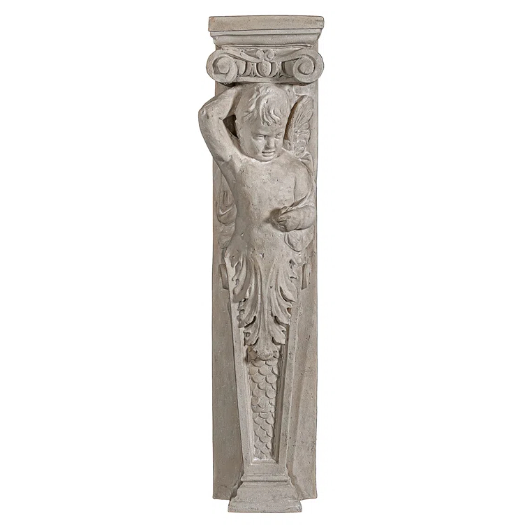 Design Toscano Fontainebleau Winged Cherub Architectural Pilaster Sculpture