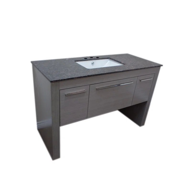 Bellaterra Home 55.3'' Single Bathroom Vanity with Marble Top