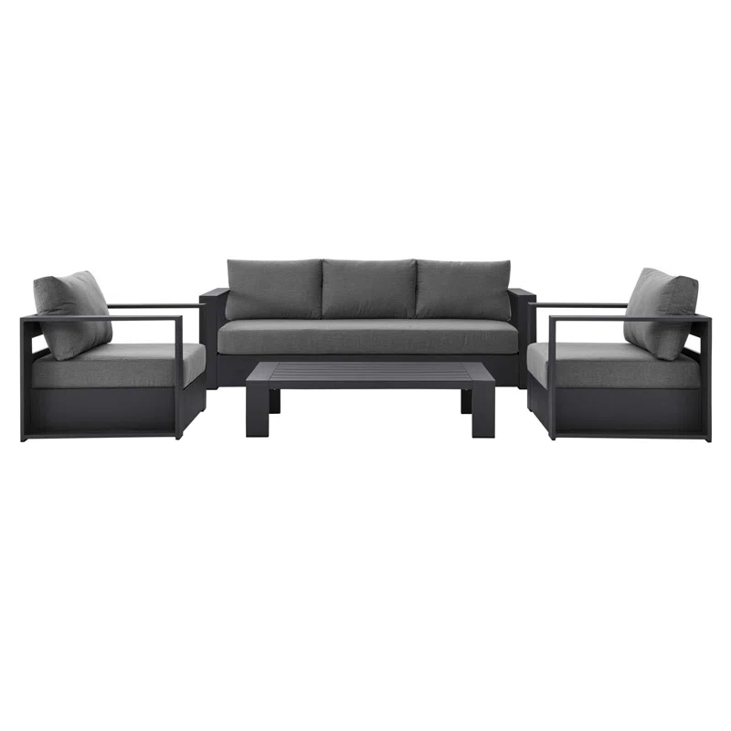 Modway Modway Tahoe Outdoor Aluminum 4-piece Conversation Set with Coffee Table