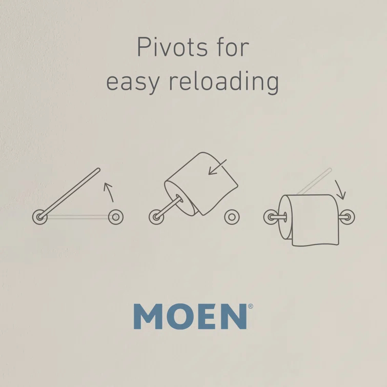 Moen Retreat Wall Mounted Pivoting Toilet Paper Holder DN8308BN