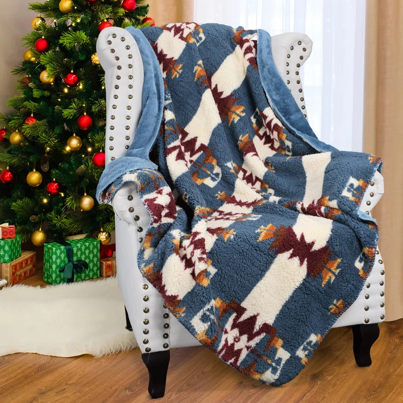 Catalonia Southwest Throw Blanket, Aztec Blanket for Couch or Room Decor, Reversible Comfy Fluffy Blanket, Gift Blanket, 50 x 60 inches