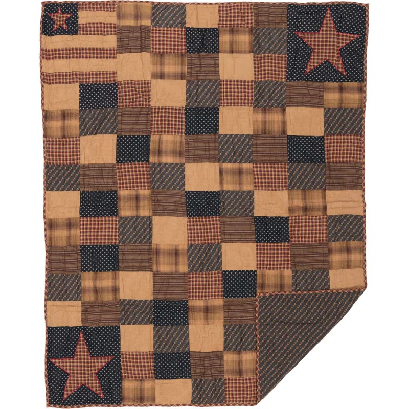 Patriotic Patch Handmade Throw Blanket