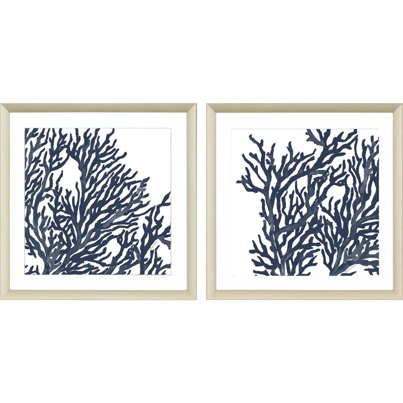 Paragon " Blue Coral I " 2 - Pieces Painting Print