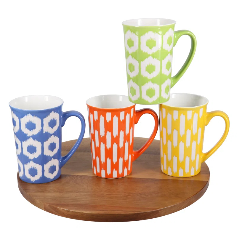 BIA Cordon Bleu BIA Cordon Bleu Set of 4 Assorted 16 oz Ikat Mugs
