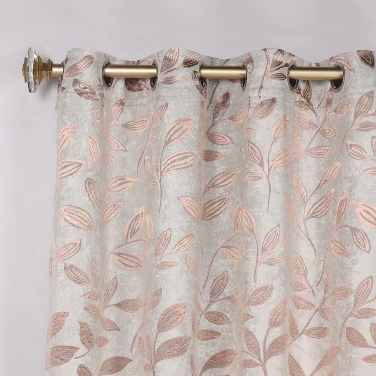 Superior Modern Bohemian Leaves Polyester Machine Washable Room Darkening Blackout Curtains by Superior (Set of 2)