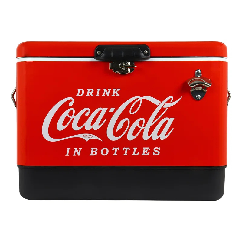 Coca-Cola Coca-Cola Ice Chest Cooler with Bottle Opener, 51L (54 qt), 85 Cans