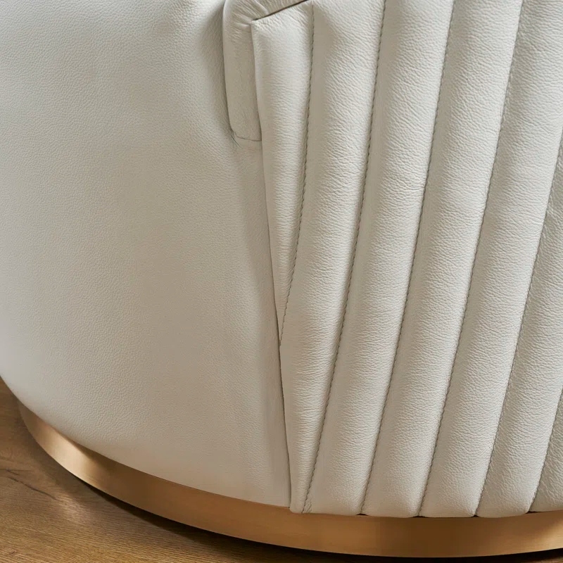 Orchids Lux Home Dawson Leather Swivel Chair Black