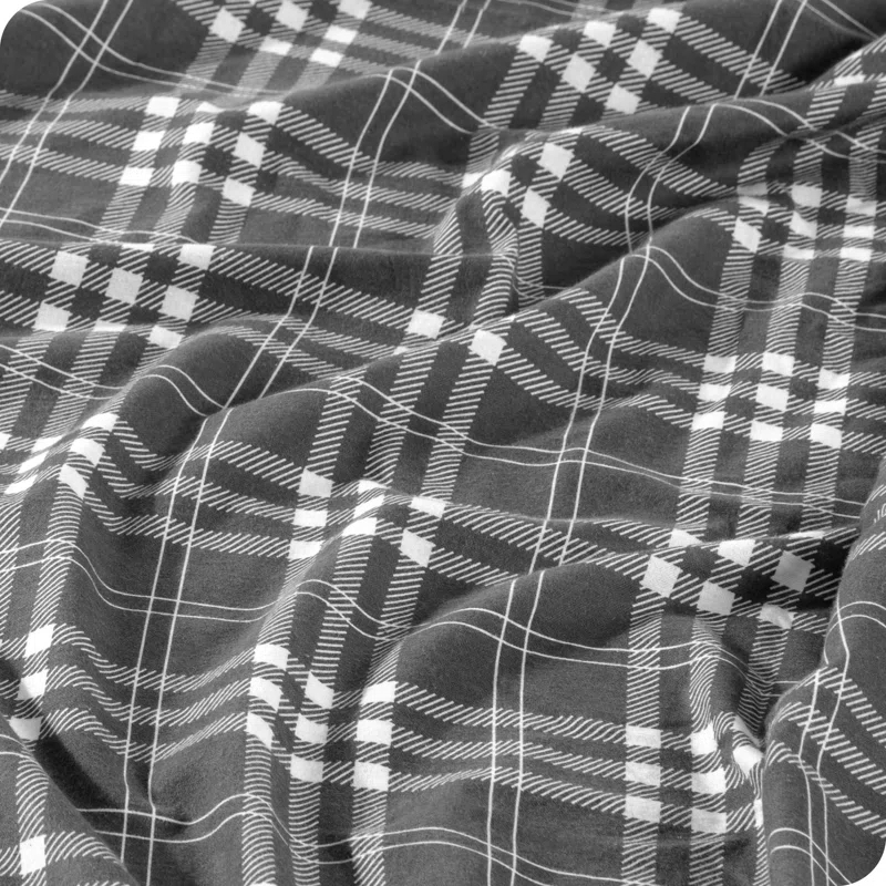 Bare Home Flannel Machine Woven Plaid Sheet Set