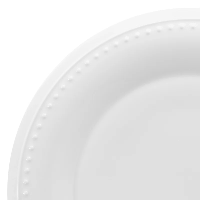 Fitz and Floyd Fitz and Floyd Nevaeh White Classic Bead 24-Piece Bone China Dinnerware Set, Service For 8