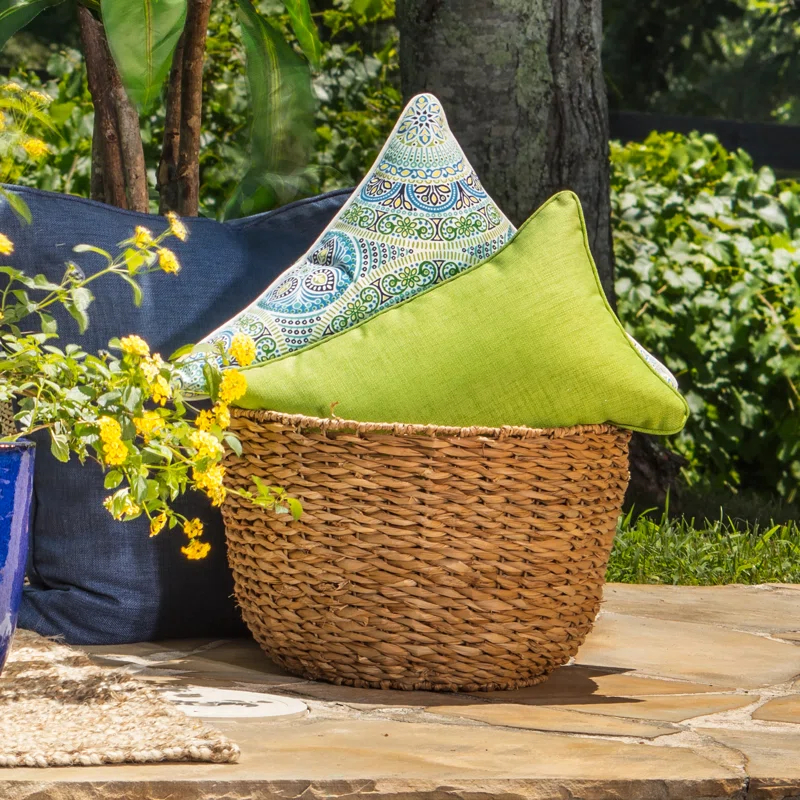 Pillow Perfect Geometric Indoor/Outdoor Reversible Throw Pillow (Set of 2)