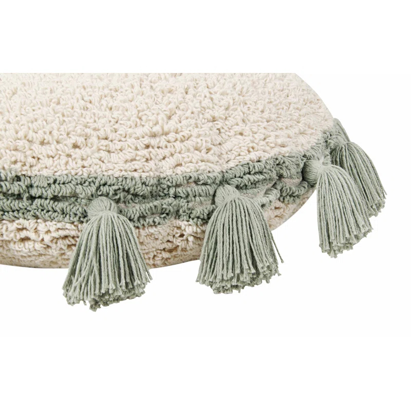 Lorena Canals Circle Tassels Cotton Blend Reversible Throw Pillow